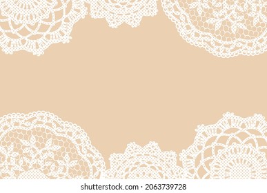 Frame with lace doilies. Vector illustration.