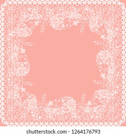 Frame of lace flowers.