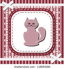 frame with lace and nice cat