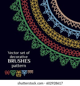 frame lace ornament set, pattern brush.