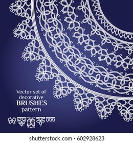 frame lace ornament set, pattern brush.