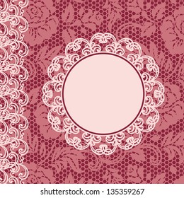Frame with lace of roses