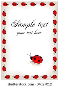 Frame of Ladybirds. Vector illustration.