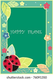 frame with ladybug