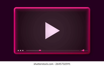 Frame landing page, Design internet video browser template. Windows frame search, webpage. Vector illustration.