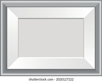frame, landscape format in gray color, 3D illustration.