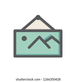 Frame of landscape view Icon vector. Furniture Interior icon Vector. For Multi purpose