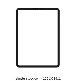 Frame of a large tablet with a blank screen. Mockup universal device set. UI UX template for infographic or presentation 3d realistic graphics tablet. Vector.