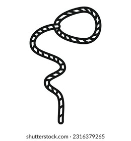 Frame lasso icon outline vector. Rope knot. Rodeo string