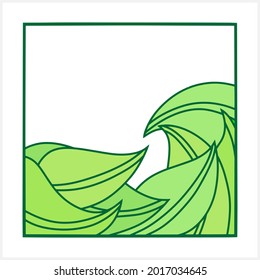 Frame with leaf isolated on white. Border for design. Vector stock illustration. EPS 10