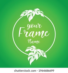 Frame leaf vector with circle concept