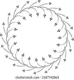 Frame leave vector. Hand Drawn Floral frame. Floral vintage decorative floral frame.