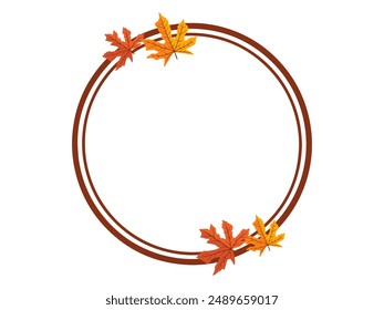 Frame Leaves Autumn Background Illustration