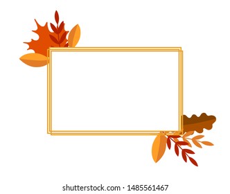 Frame with leaves. Autumn elements. Vector illustration