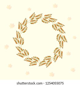 Frame of leaves. Autumn. September. Vector illustration.