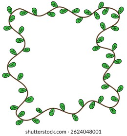 Frame with Leaves, Leaves Background 