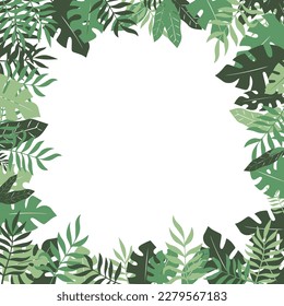 frame with leaves, background, nature, greem