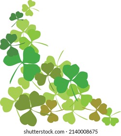 Frame with leaves of clover. Design for greetings, card, covers.