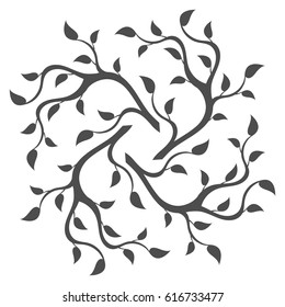 Frame from leaves. Decorative deciduous element.
