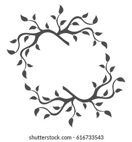 Frame from leaves. Decorative deciduous element.