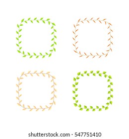 frame from leaves of different colors and types.
