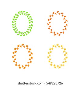 frame from leaves of different colors and types.