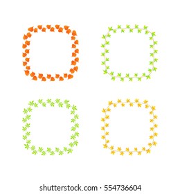frame from leaves of different colors and types.