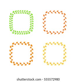 frame from leaves of different colors and types