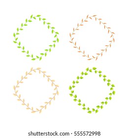 frame from leaves of different colors and types