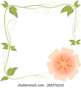 frame from leaves and flowers variant 2