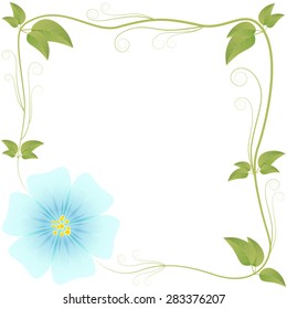 frame from leaves and flowers variant 3