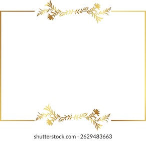 frame with leaves gold border vector illustration. Good for banner, poster, greeting card, party card, invitation, template, advertising, campaign, and social media.