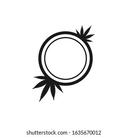 
Frame with leaves. Marijuana. Vector icon isolated on white background.