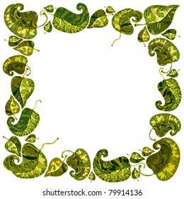 Frame of leaves. Vector background.