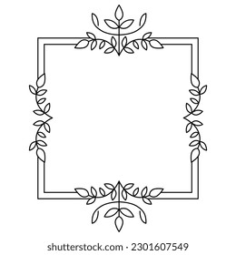 Frame with leaves vector icon design. Floral flat icon.