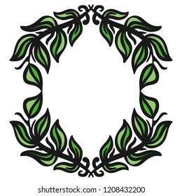 Frame of leaves. Vector illustration