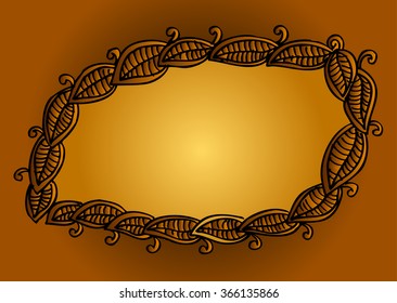  Frame with  leaves. Vector illustration.