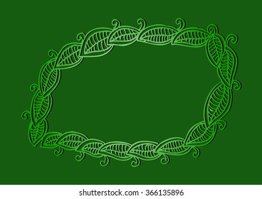 Frame with  leaves. Vector illustration.