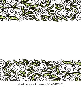Frame of leaves. Vector illustration.