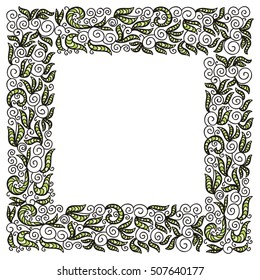 Frame of leaves. Vector illustration.