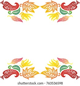 Frame of leaves. Vector illustration.