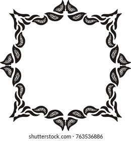 Frame of leaves. Vector illustration.