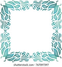 Frame of leaves. Vector illustration.
