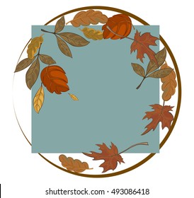 Frame with leaves. Vector illustration. Autumn set