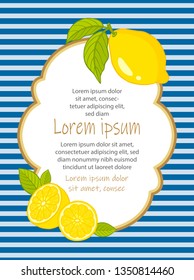 Frame with lemons. Vector illustration.