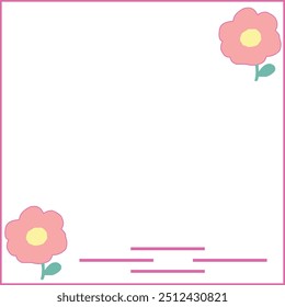 frame for letters decorated with pink flowers