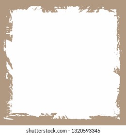The frame is light brown with a white field for text or logo