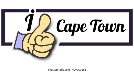 Frame " I Like Cape Town " Thumb Up! Vector graphic logo eps10.