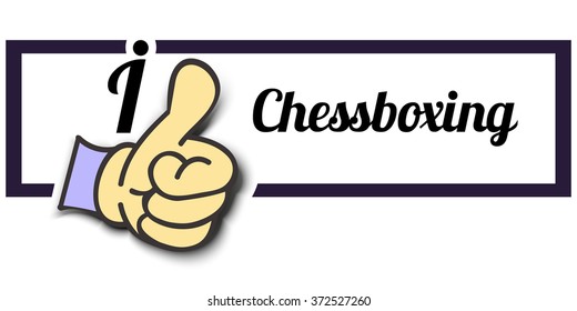 Frame " I Like Chessboxing " Thumb Up! Vector graphic logo eps10.