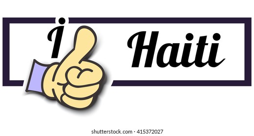 Frame " I Like Haiti " Thumb Up! Vector graphic logo eps10. 